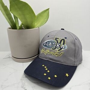 vintage 90s | Alaska embroidered grey navy adjustable baseball hat | unisex